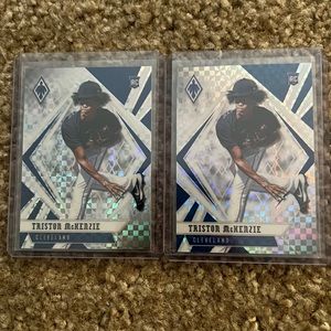 2021 Panini Chronicles Triston McKenzie RC #21 Black Demon signed